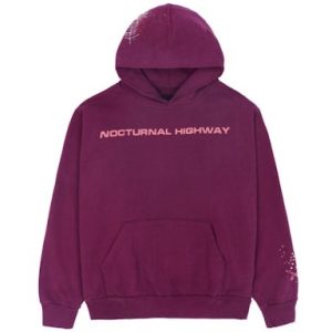 Sp5der Nocturnal Highway – Dark Purple Hoodie